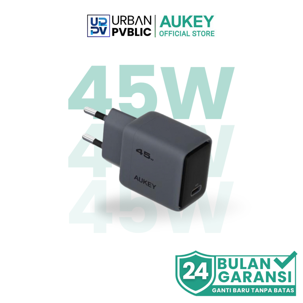 AUKEY Travel Charger PA-C2 45W GaN III PD PPS Super Fast Charging Charger Samsung iPhone Original