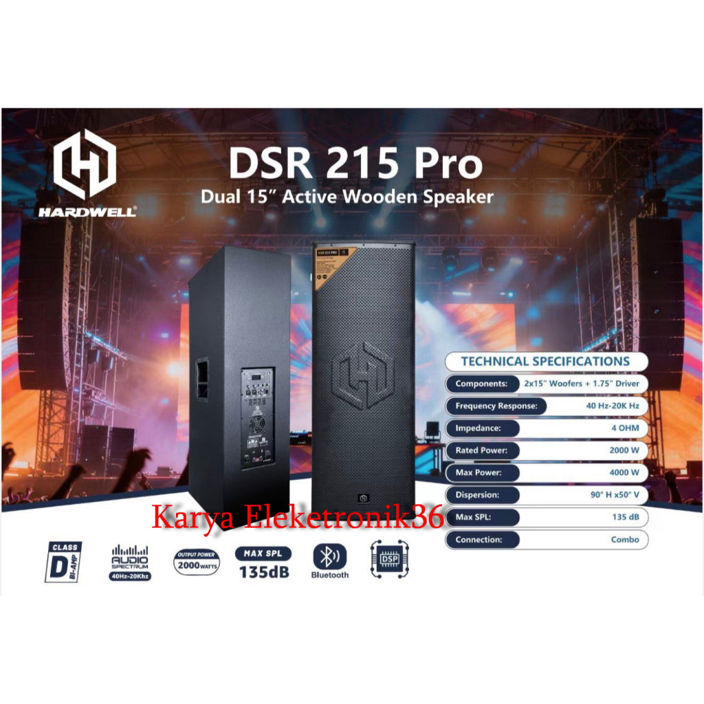 Speaker Aktif 15 Inch DSR 215 PRO DSR215PRO 4000 Watt Original