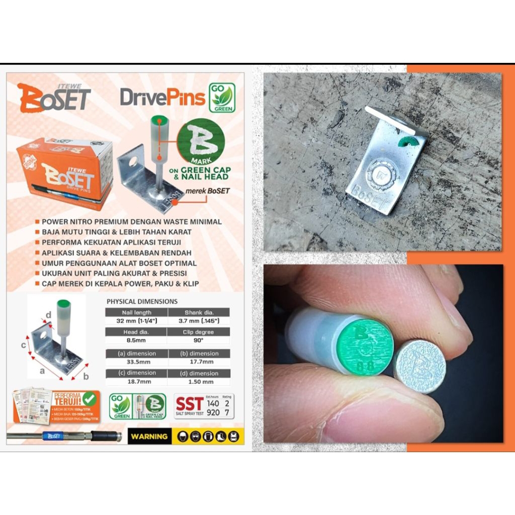 paku tembak angle clip boset