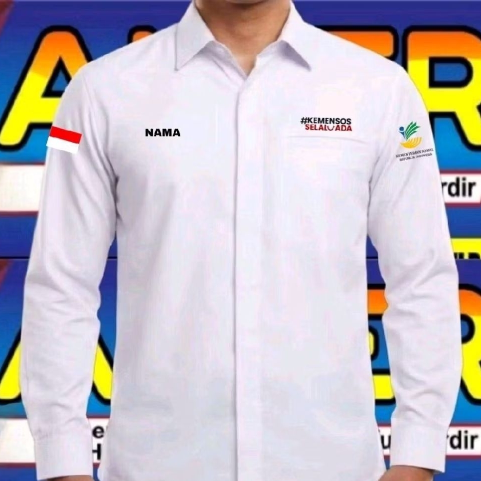 terbaru kantong 1 Kemeja kemensos selalu ada baju kemensos selalu ada seragam kemensos selalu ada ke
