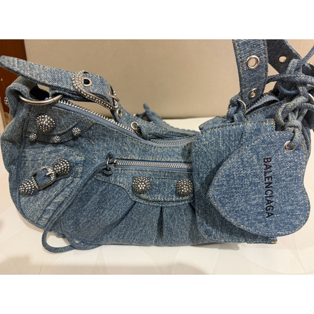 Le Cagole Denim Crossbody Bag Balenciaga