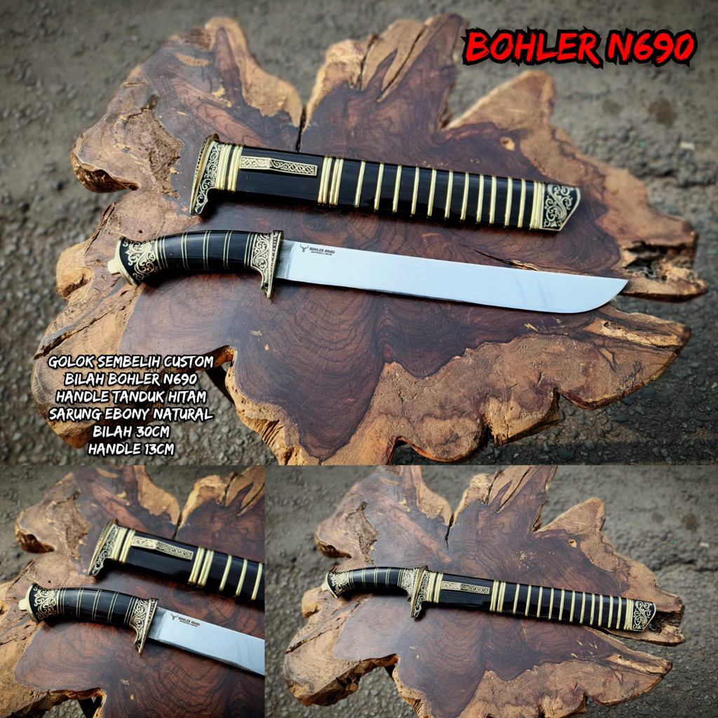 Pisau Sembelih Bohler N690 Tanduk Hitam Super Original