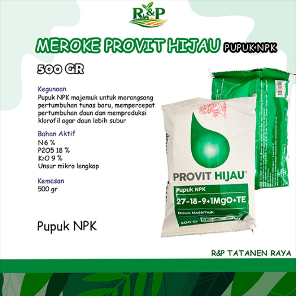 Pupuk Daun Meroke Provit Hijau 500 Gram