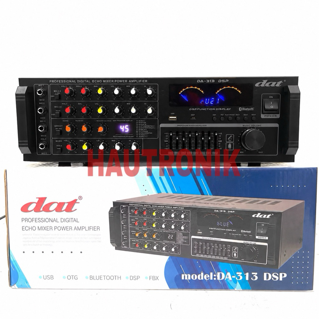 Power Amplifier Karaoke DAT DA 313 DSP Original Bluetooth - SD Card Da313 dt 313dsp bagus ( BISA COD