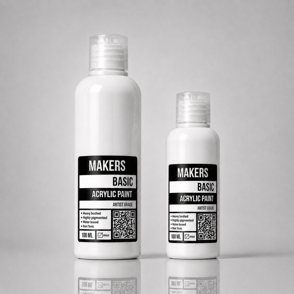 Basic White Acrylic Paint 100ml by MAKERS PAINT INDONESIA cat akrilik putih