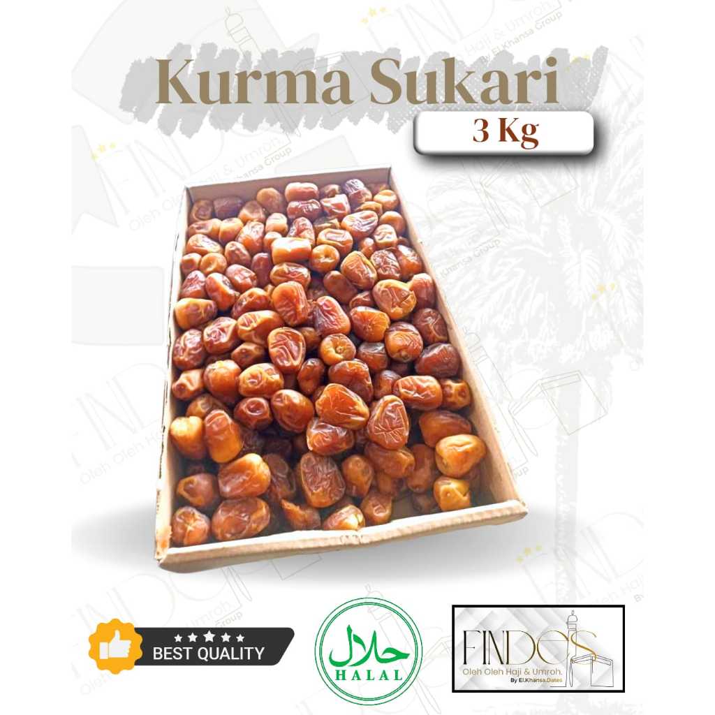 Kurma Sukari Al Qaseem 3 Kg - Kurma Raja - Kurma Lembut Legit Fresh  - COD
