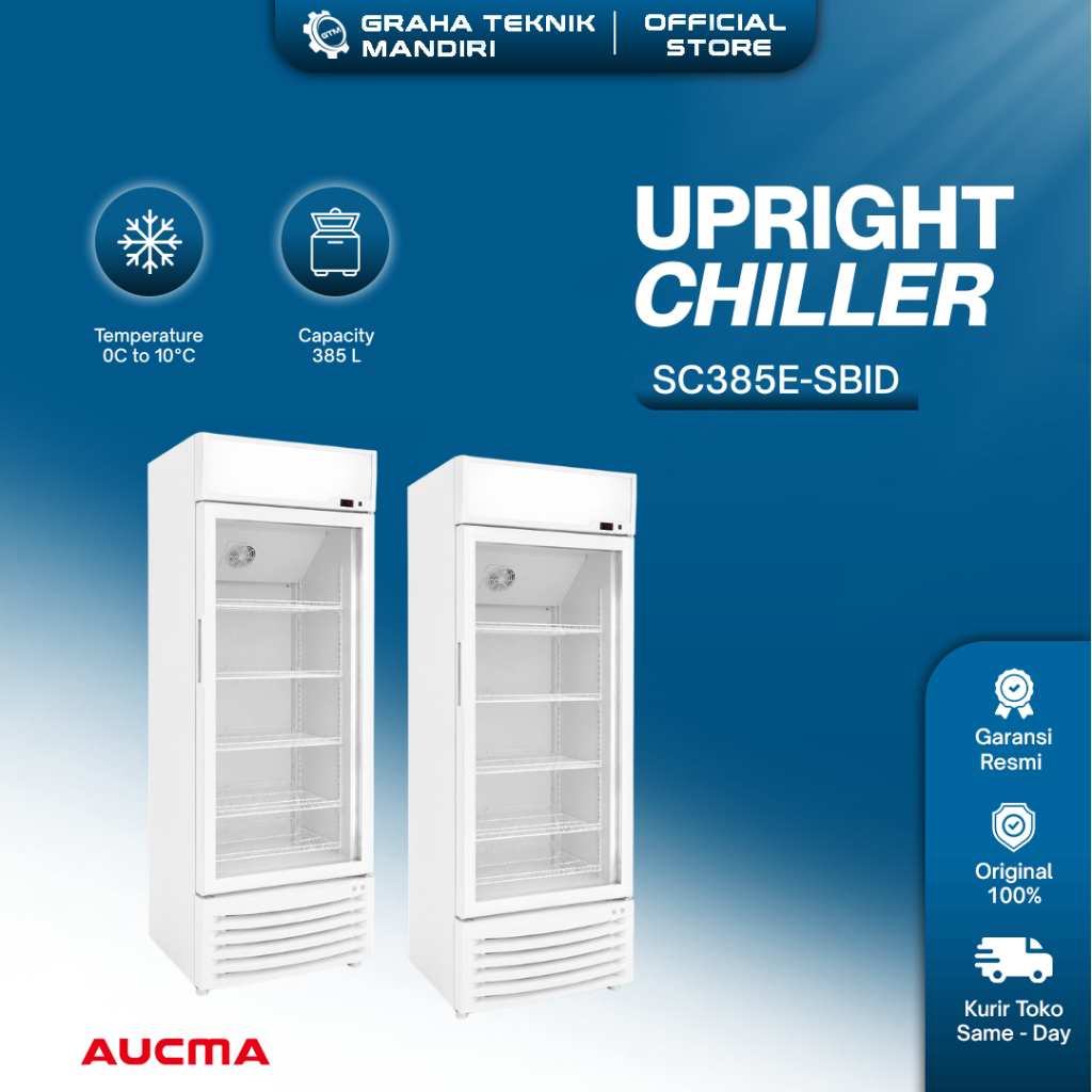Aucma Upright Chiller 385 Liter SC385E-SBID (EXC DISPLAY)