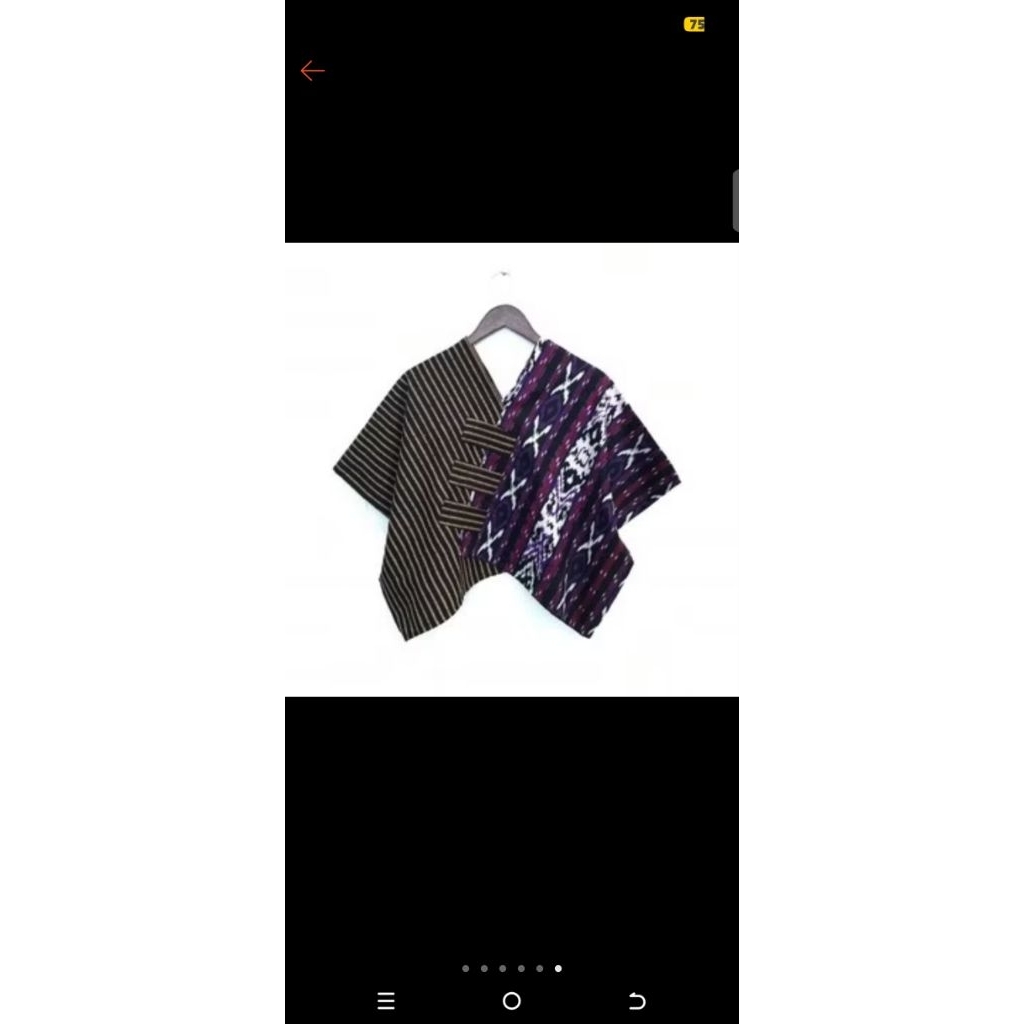 blouse batik crop oversize tenun lurik outer wanita