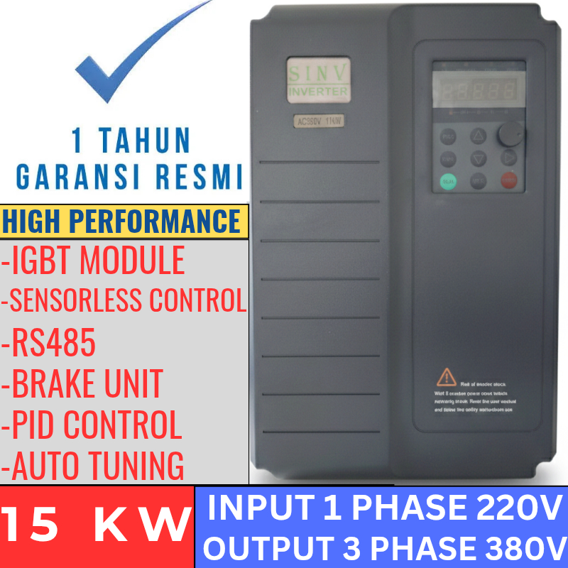 Inverter 220V to 380V 15KW 20HP Input 1Phase 220V Output 3Phase 380V Inverter 1 Phase Ke 3 Phase 15 