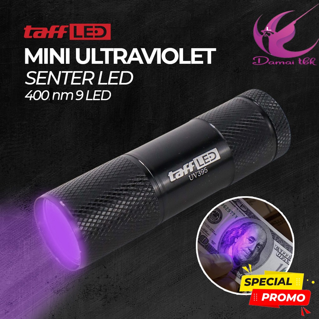 TAffled Senter UV AAA 400n m 9 Led YV-395