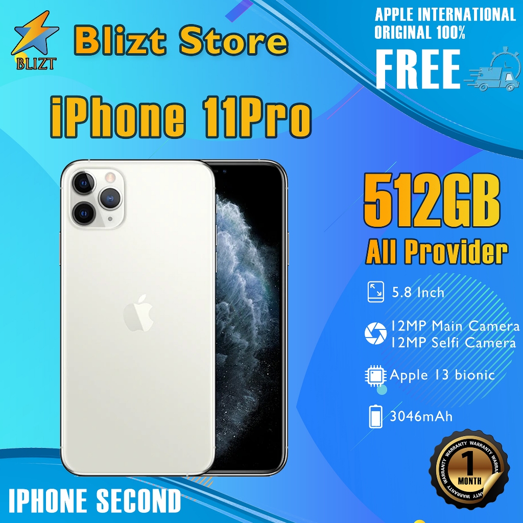 iPhone 11 Pro 512GB Bekas Second Original100% 5.8“OLED Silent Fullset Mulus Normal Like New Phone