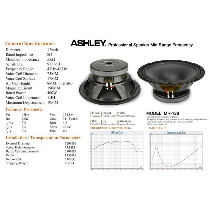Speaker 12 inch Ashley MR 128 Mid Range