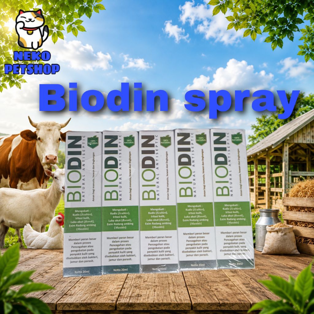 Biodin Natural Antiseptic 20ml Obat Kudis Scabies Borok Iritasi Kulit Eksim Mastitis Antiseptik Alam