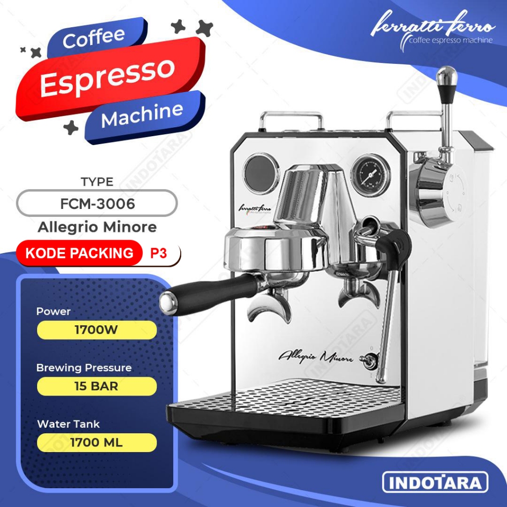 Ferratti Ferro FCM-3006 Mesin Espresso Allegrio Minore - Stainless Steel 1700 ml