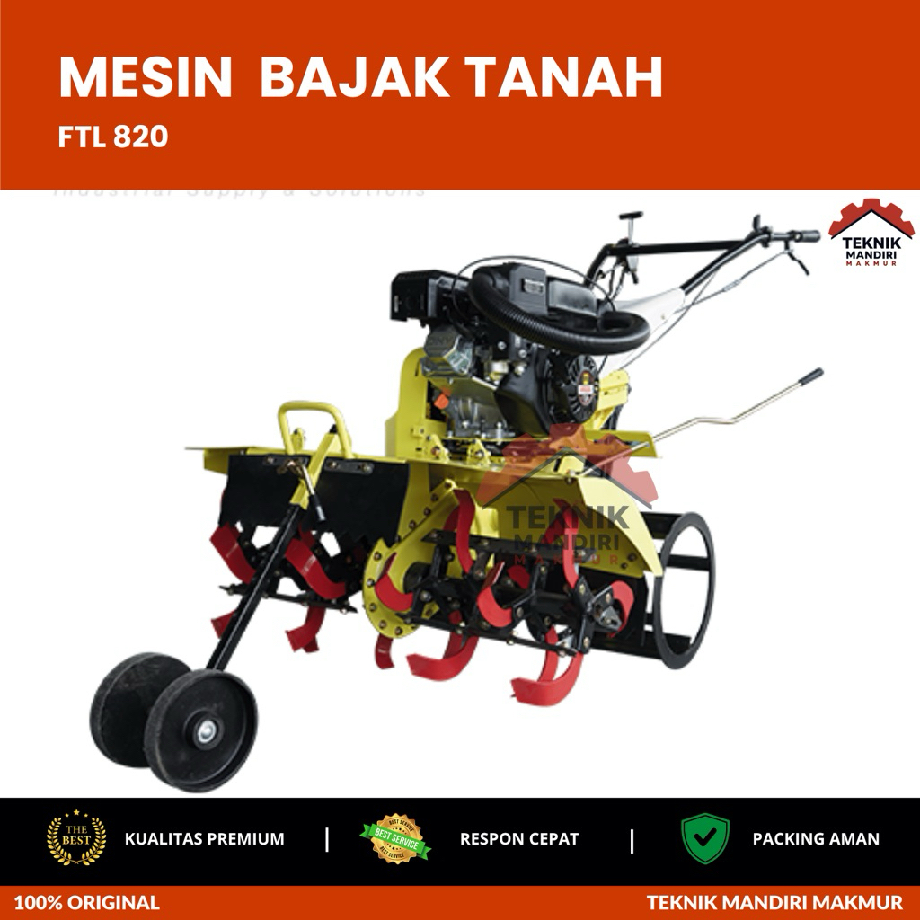 MESIN BAJAK TANAH TRAKTOR MINI ROTARY CULTIVATOR FIRMAN FTL 820 LENGKAP MESIN