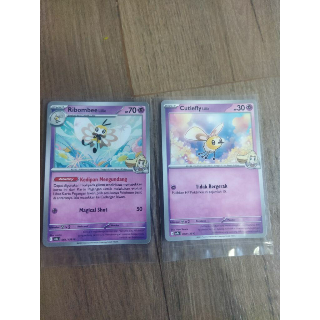 Paket Kartu Pokemon Indonesia Evoline -Cutiefly Lillie + Ribombee Lillie-