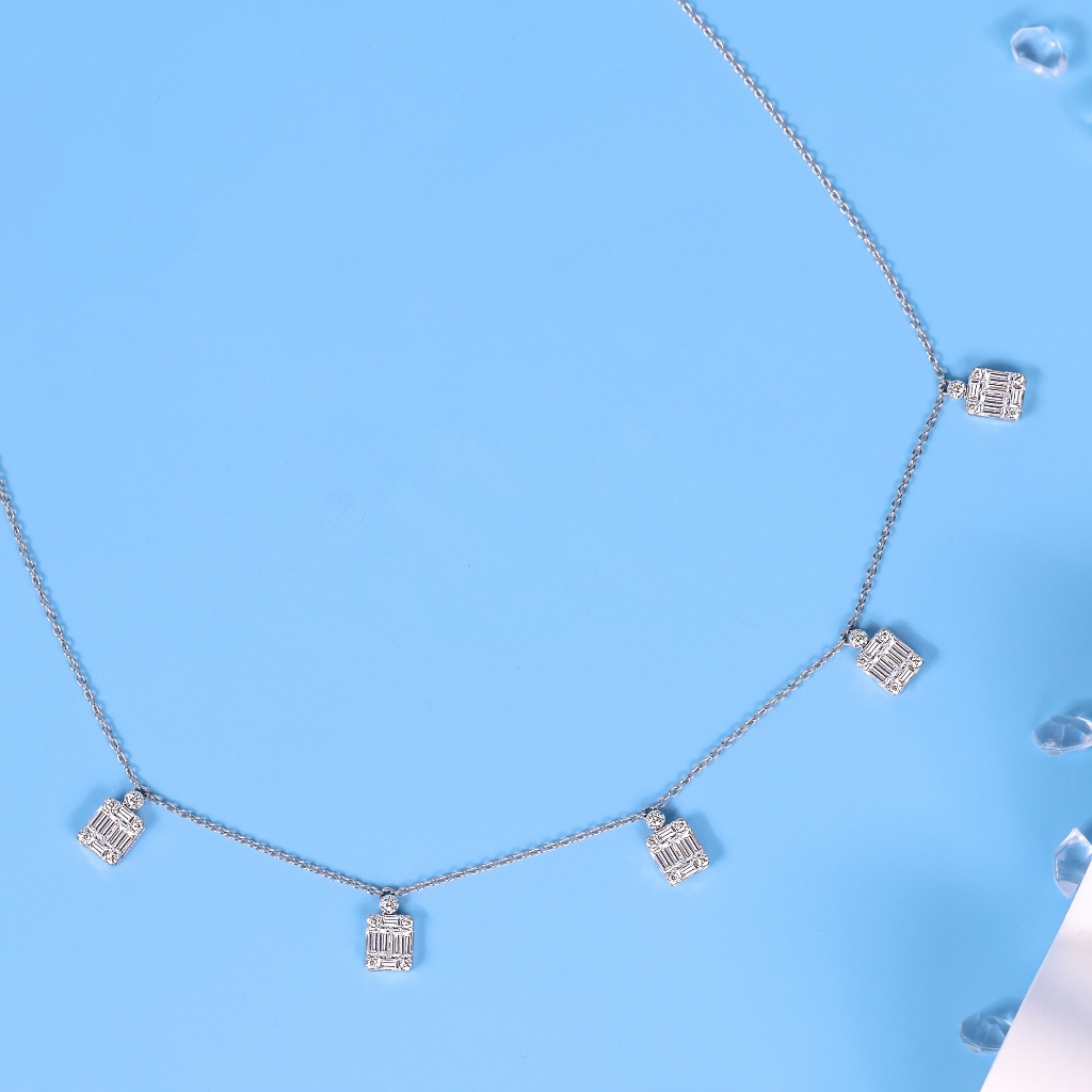 Kalung Berlian Eropa Model Baguette Setting - JB Berlian