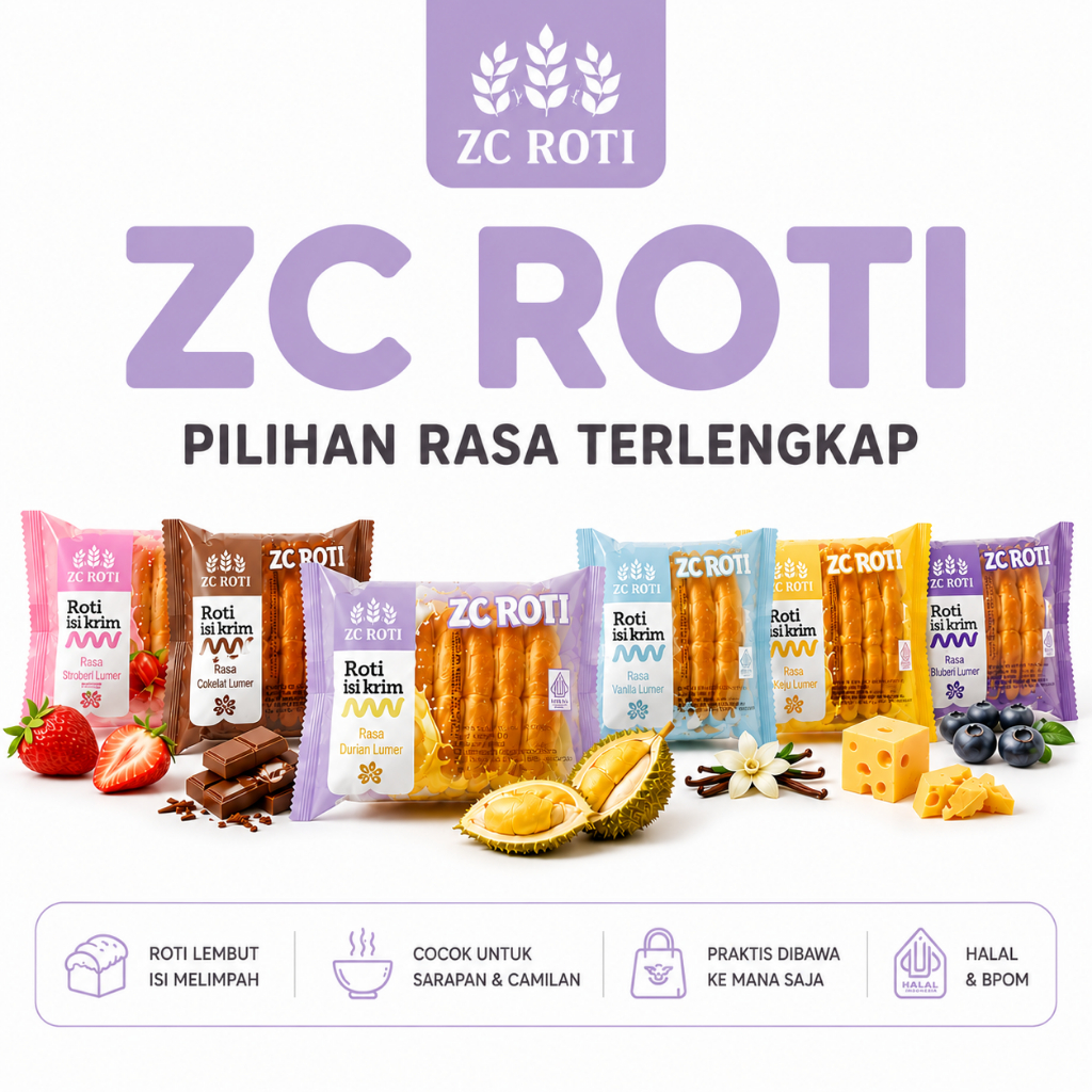 ZC ROTI Roti Isi Lumer All Variant - Netto 60 gr