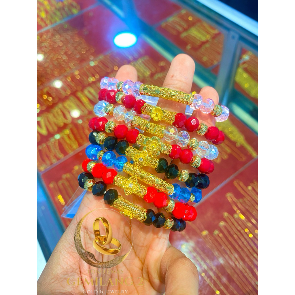 Gelang Pandora mutiara liontin emas 6k bunga WAJIB BACA DESKRIPSI SEBELUM MEMBELI