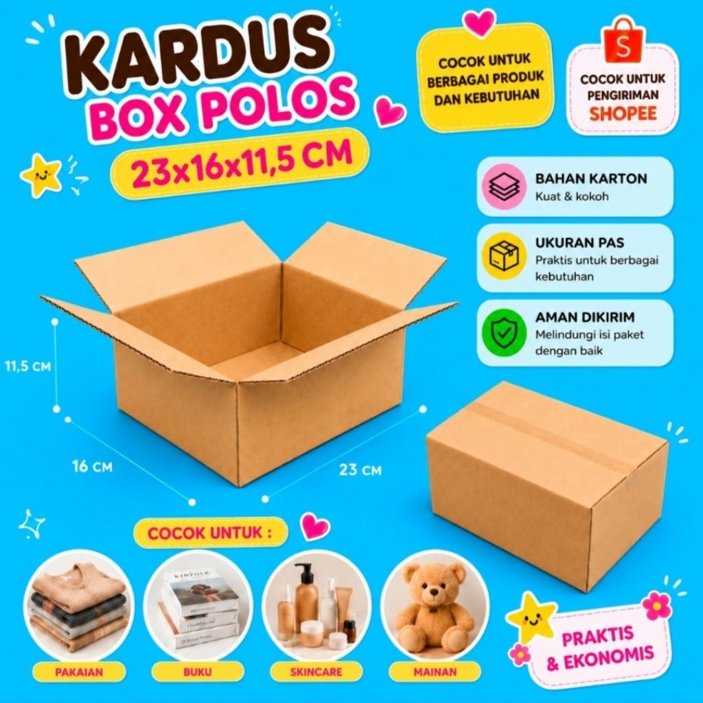 Kardus BOX POLOS 23x16x11,5