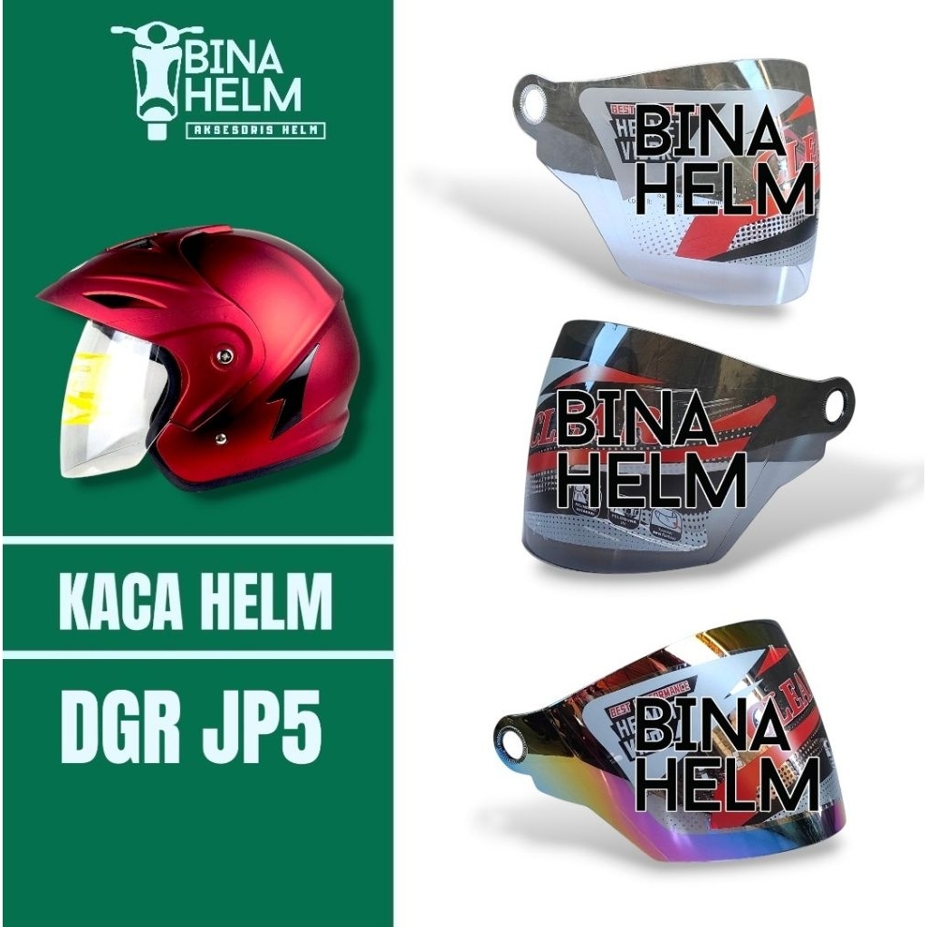 BINAHELM Kaca Helm DGR JP5 Visor Helmet Dgr Jp5 Warna Bening Hitam Pelangi
