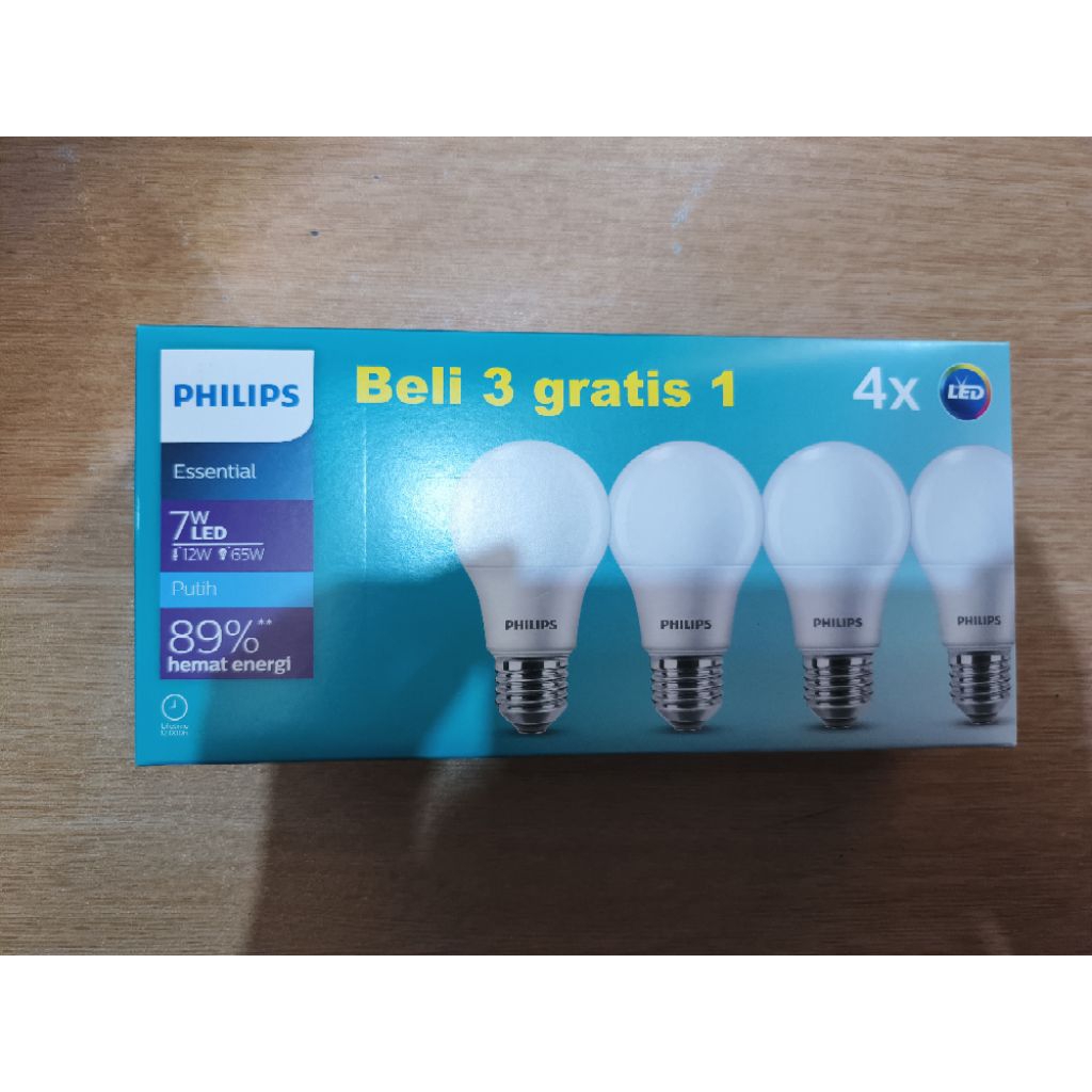 Lampu LED Philips Essential 7 Watt Beli 3 Gratis 1