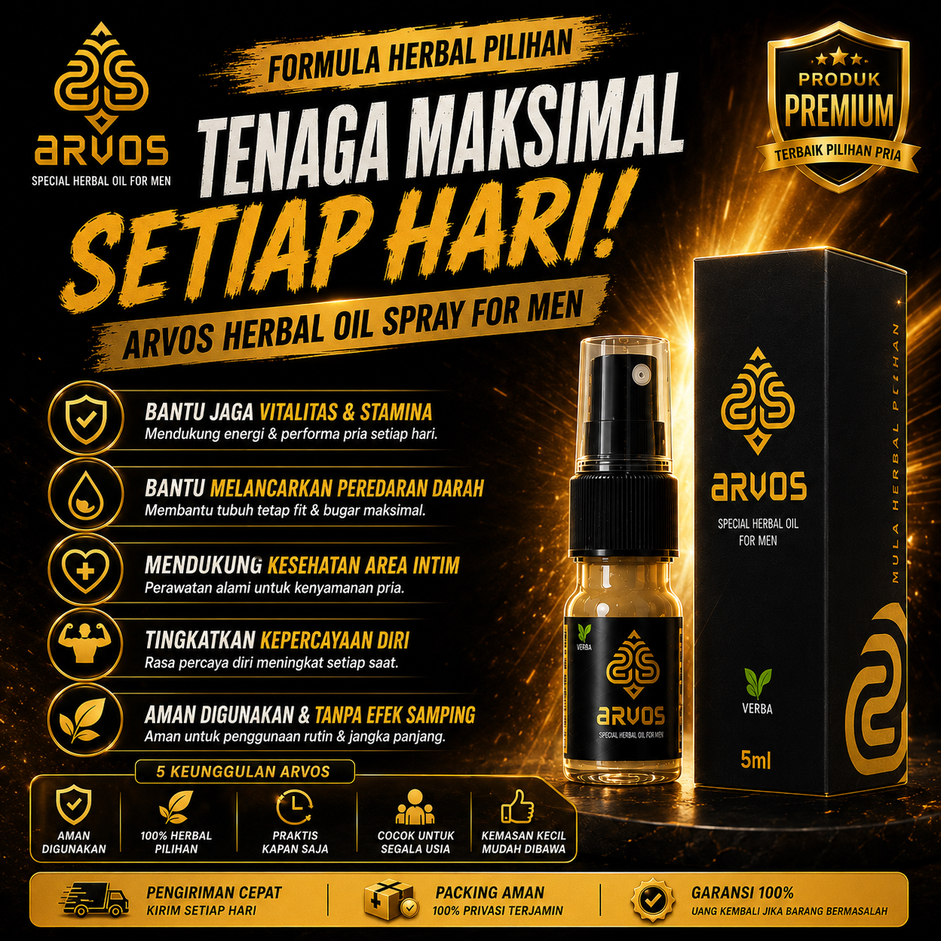 ARVOS Spray Herbal Pria Tahan Lama BPOM