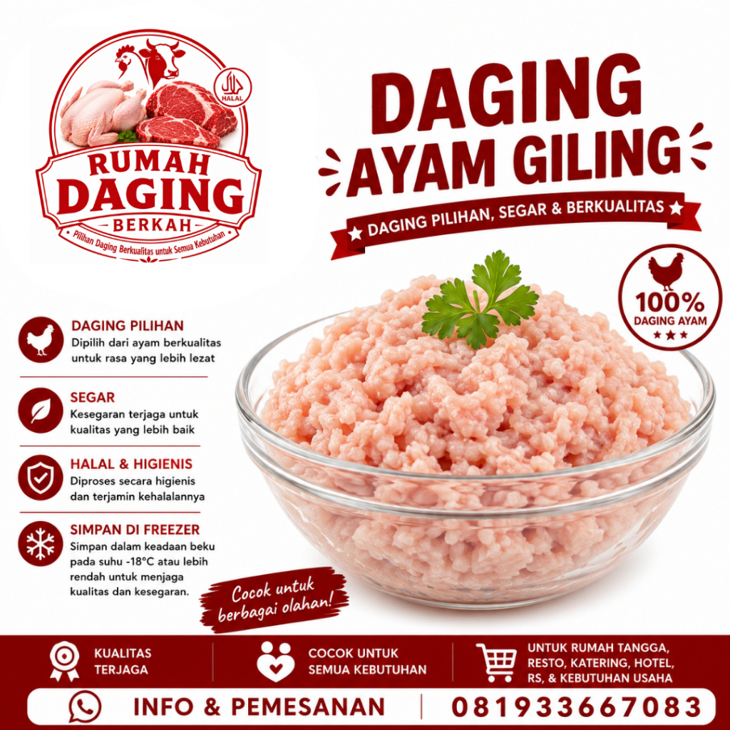 Daging Ayam Giling 500gr 1kg | Daging Ayam Giling Premium