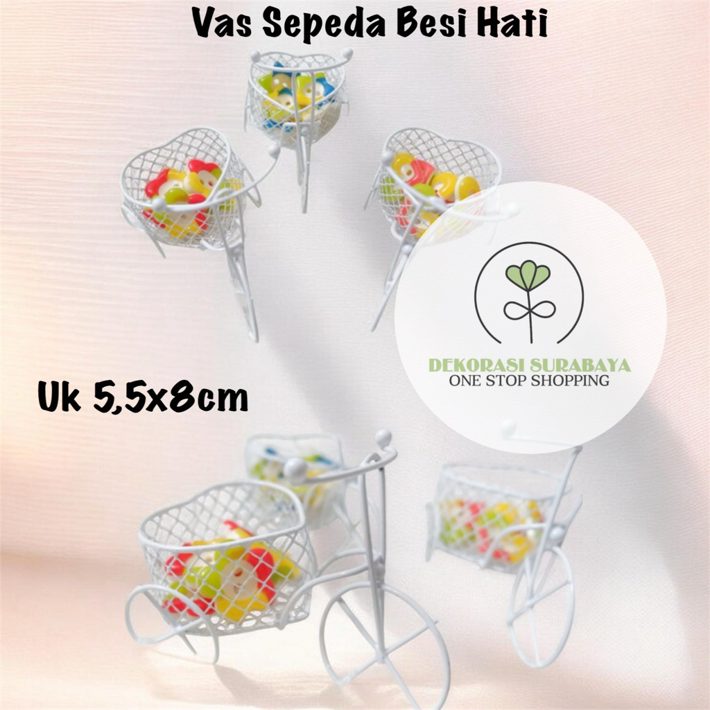 Dekorasi Taman Vas /Pot Sepeda Hati / Sepeda Hias untuk dekorasi MINI