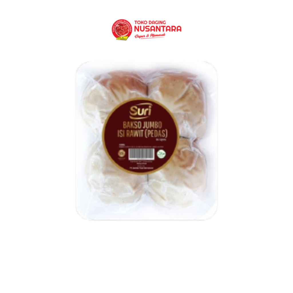 Suri Bakso Jumbo Rawit Isi 4 Bakso Jumbo Pedas Isi Cabai Rawit Frozen