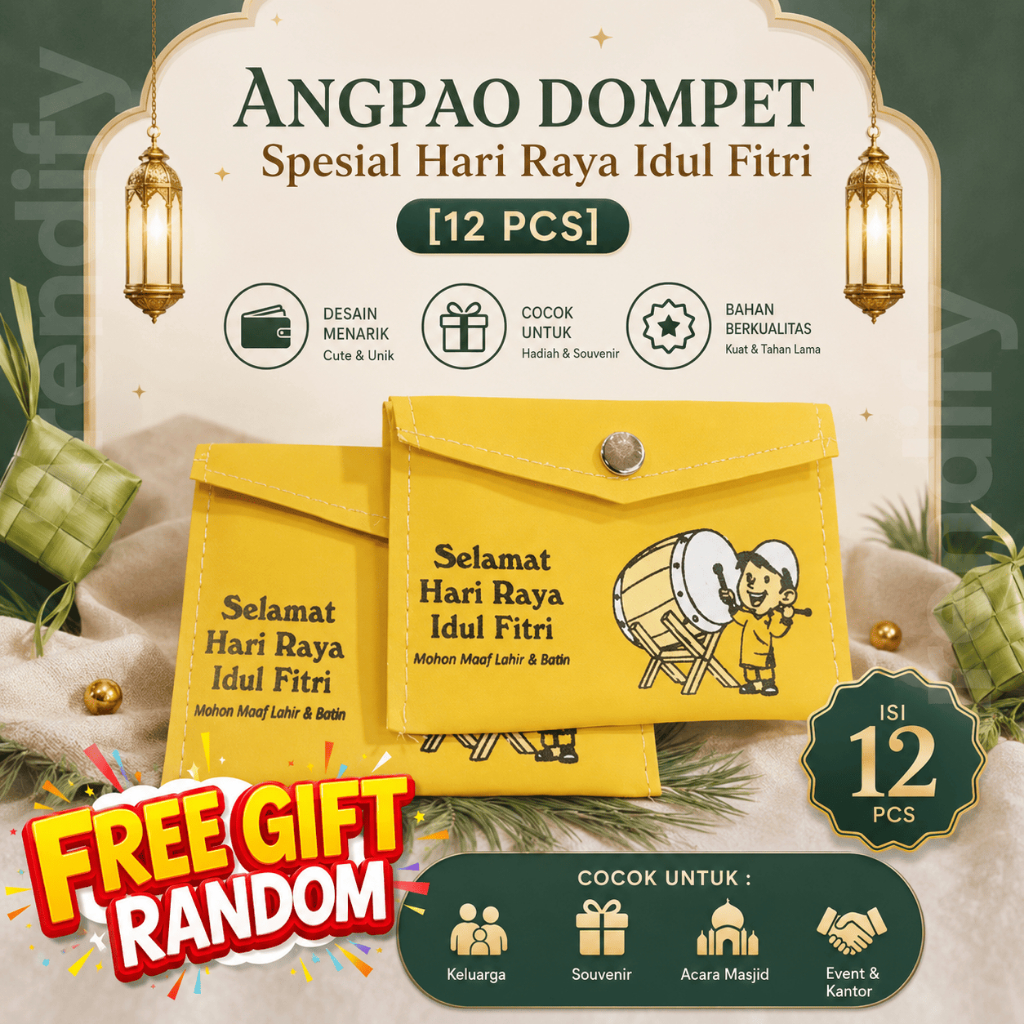 (12 PCS) DOMPET AMPLOP LEBARAN/MINI AMPLOP LEBARAN KECIL/DAPAT 12 PCS DOMPET