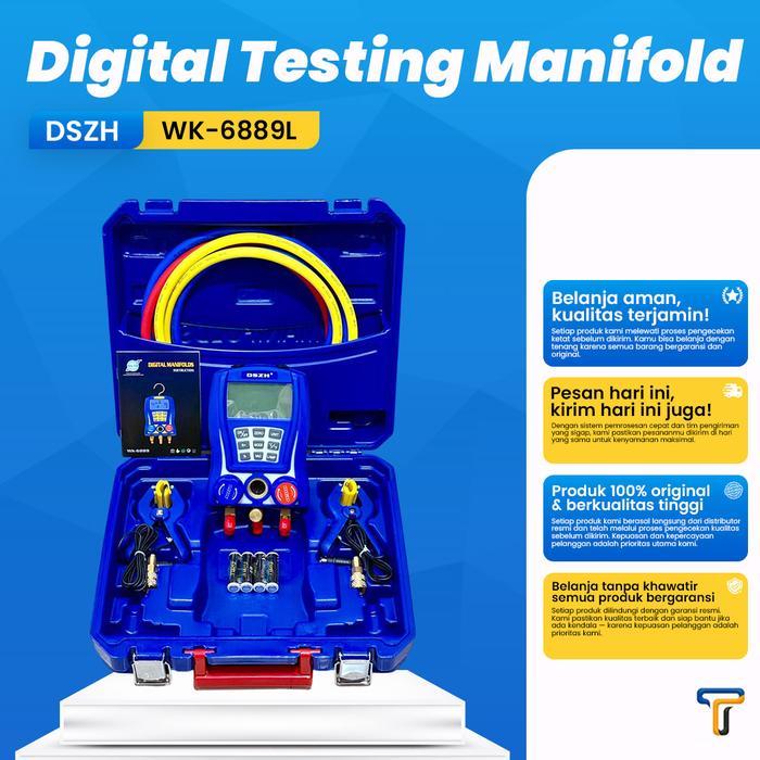 DIGITAL TESTING MANIFOLD VACUUM DAN FREON DSZH WK-6889L ORIGINAL