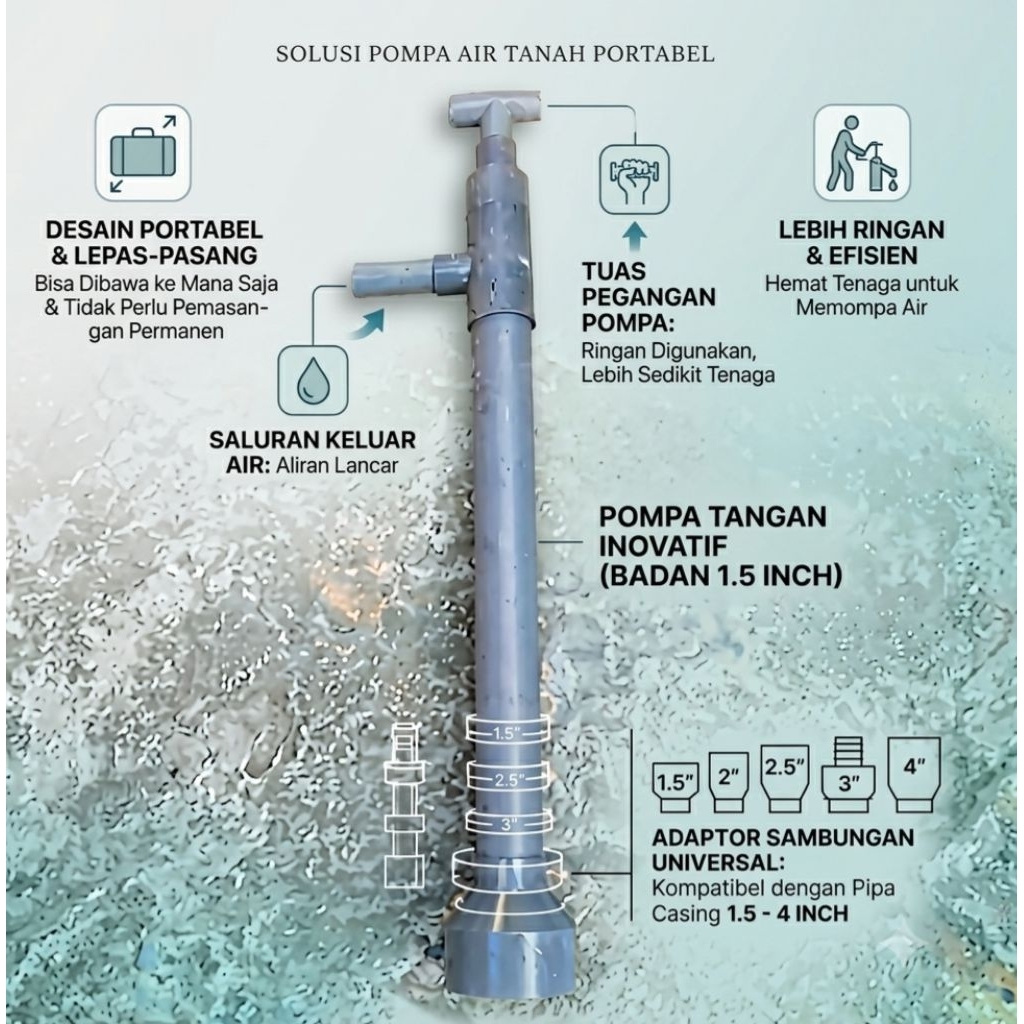 Pompa Air Manual Tancap Casing Sumur Bor