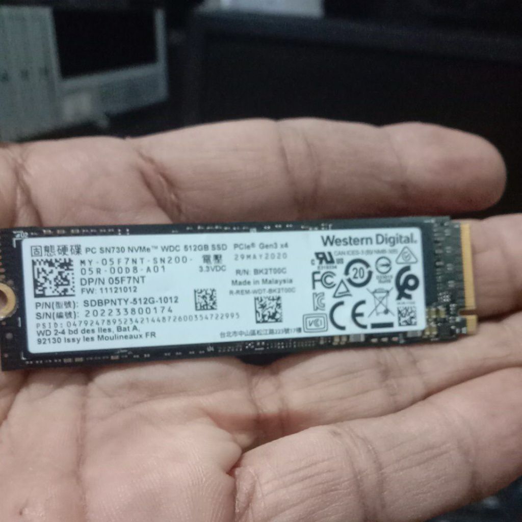 SSD nvme kapasitas 512 GB gen 3 pc SN 730
