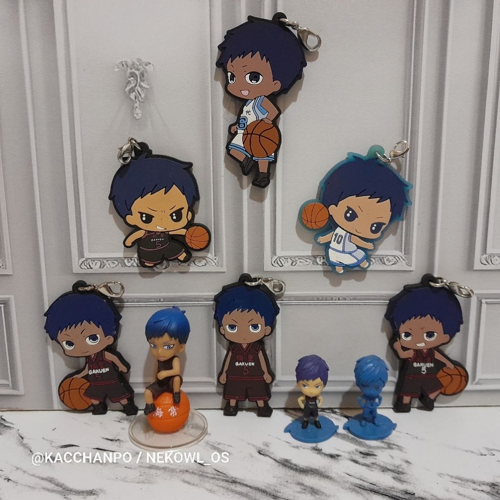 AAB Aomine Daiki Teiko Official Merchandise Anime Kuroko No Basket Rubber Keychain Kurobas Figure Ch