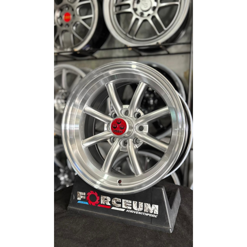 velg watanabe r14 silver lip polish pcd 4x100/114 lebar 7 kondisi baru