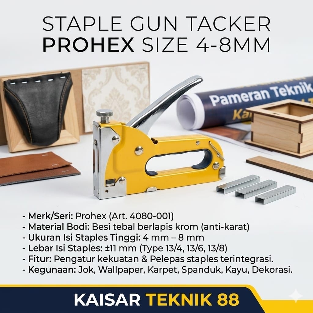 Staples tembak PROHEX 4-8MM Gun Tacker