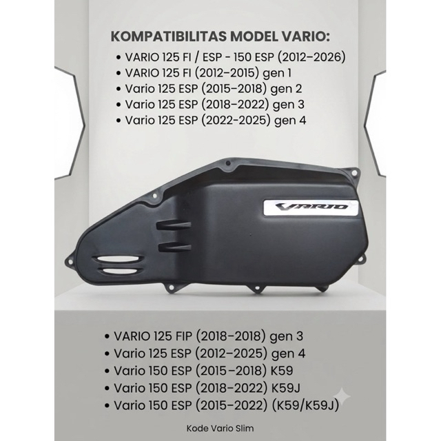 Filter Box Vario Slim Vario 150 ESP 2018-2022 K59J Saringan Udara FilterBox
