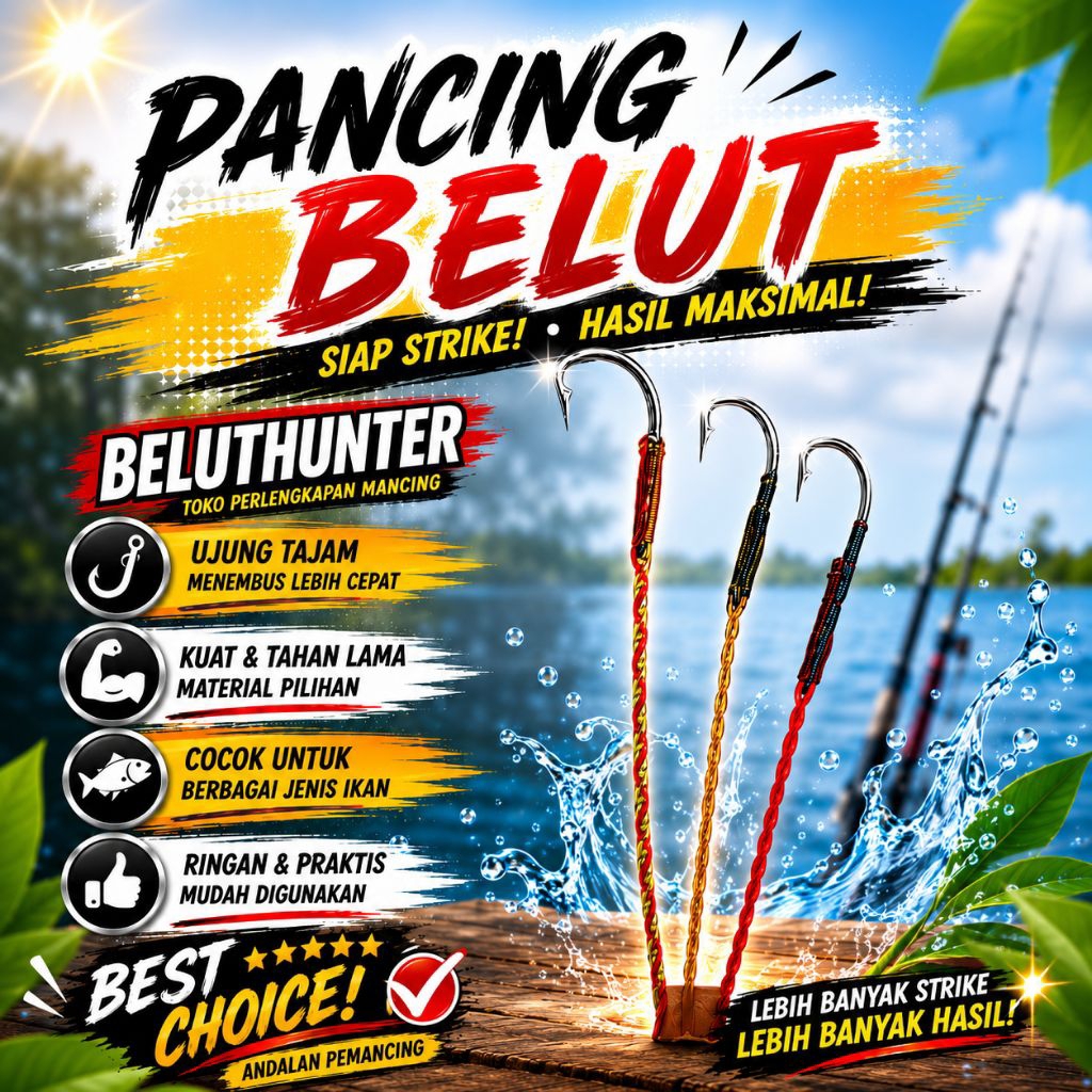 Kail pancing urek belut pancing belut kail belut model gayung ukuran xs - xL kail belut anti mocel p