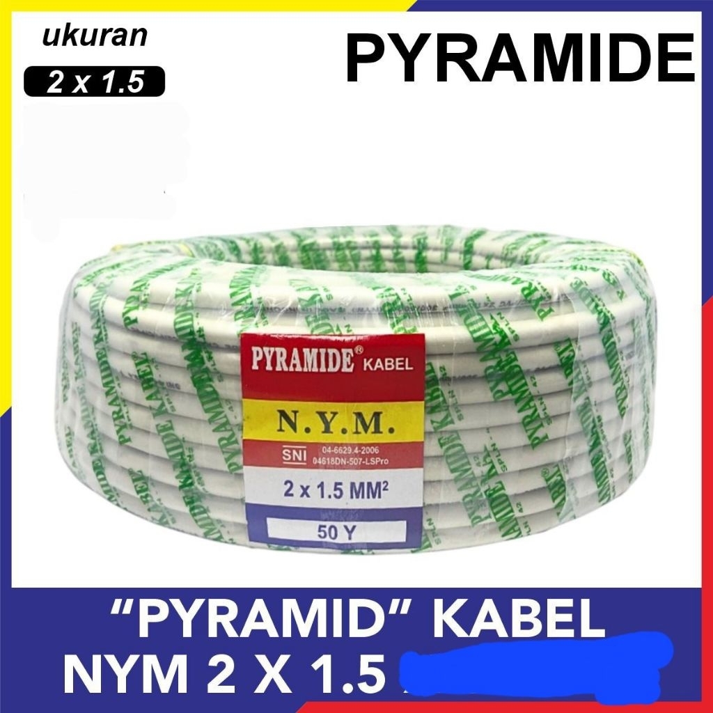 PERMETER Kabel Tembaga Nym 2 X 1,5MM PYRAMIDE SNI | Kabel Tembaga Eceran