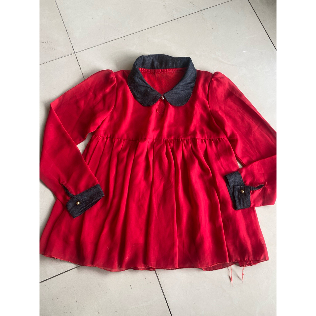 blouse wanita warna merah blouse warna maroon