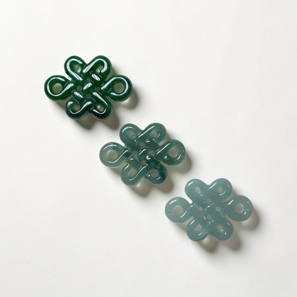 Chinese Knot Jade Natural Jadeite Jade Type A