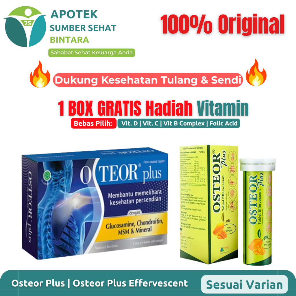 [BOX] Osteor Plus Tablet | Effervescent | Suplemen Tulang & Sendi | Kalsium
