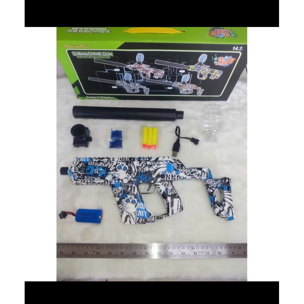 Pistol Mainan Submachine Gun Electric Gel Ball Blaster (CUCI GUDANG)