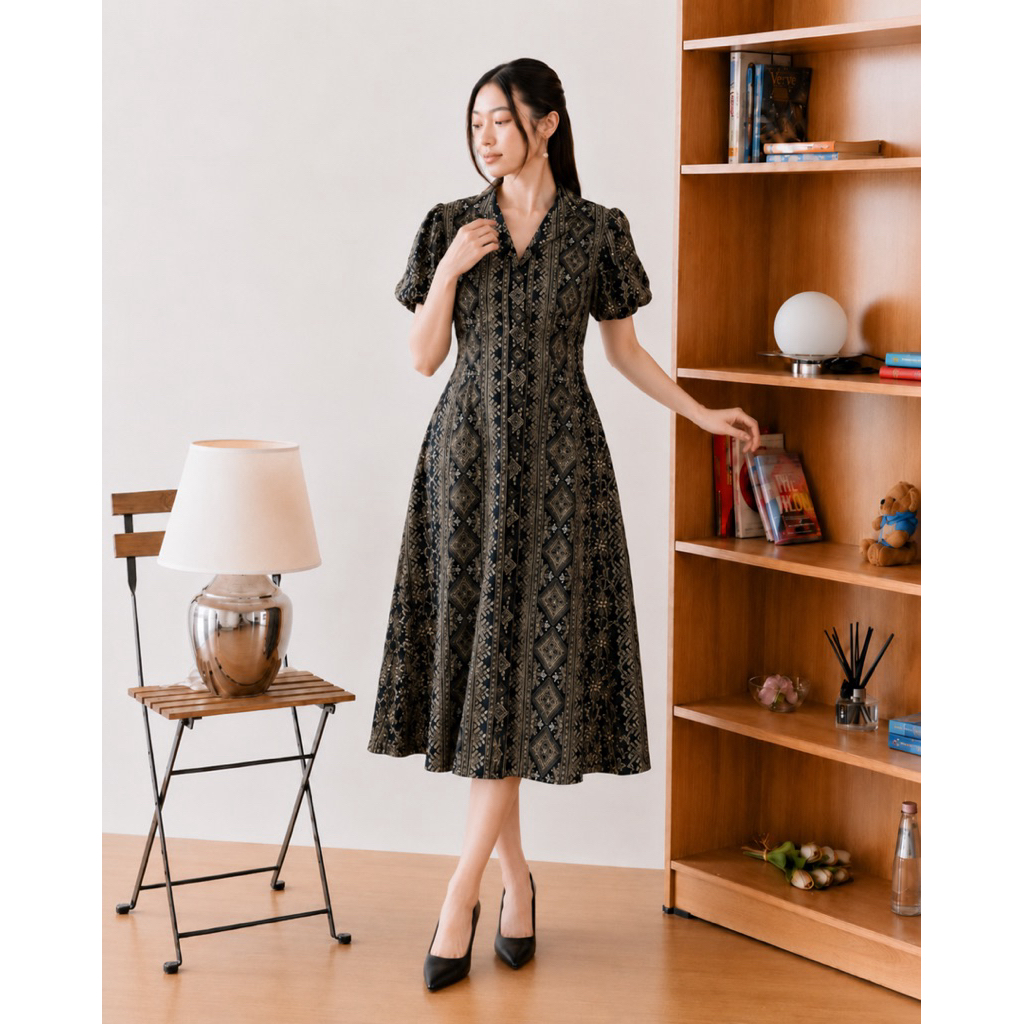 scarlet dress // midi dress motif