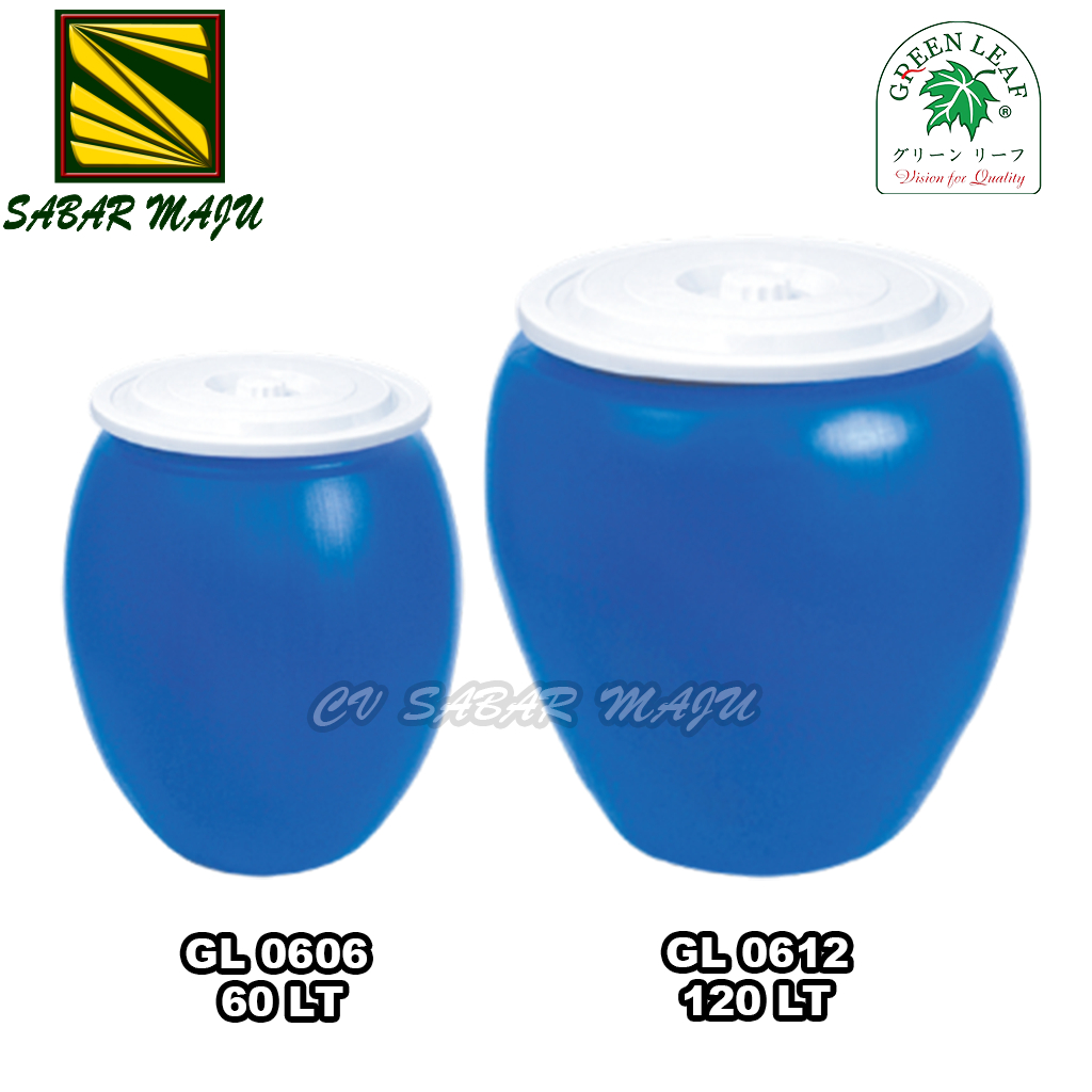 Greenleaf Gentong Plastik Tebal + Tutup, Tong Air 60 Liter dan 120 Liter