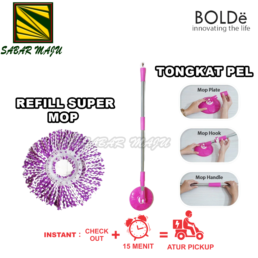 Bolde Tongkat Pel Untuk Semua Tipe Bolde / Super Mop / Tongkat / Gagang Pel Bolde