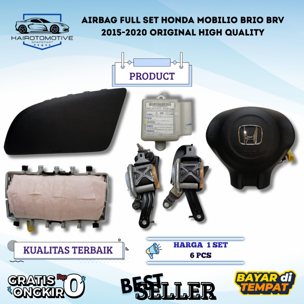 Airbag Full Set Honda Mobilio Brio BRV 2015-2020 Original