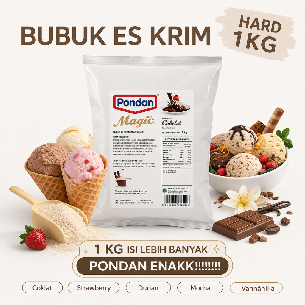 Bubuk Pondan es Bubuk Es Krim Lembut,Tepung Untuk Es -Jual Bubuk Es Bubuk Ice Cream Kiloan COD