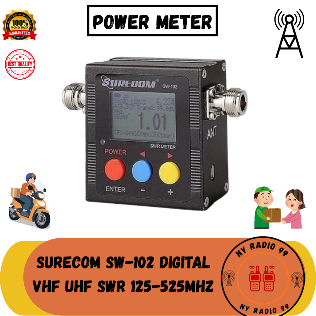 Surecom SW-102 Digital VHF UHF SWR 125-525MHz Power Meter SW102